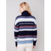Striped Cowl Neck Sweater - Navy Striped Cowl Neck Sweater - Navy