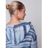Striped Hooded Sweater with Kangaroo Pocket - Denim Striped Hooded Sweater with Kangaroo Pocket - Denim