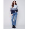 Striped Net Stitch Sweater - Indigo Striped Net Stitch Sweater - Indigo
