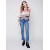 Striped Net Stitch Sweater - Port Striped Net Stitch Sweater - Port