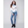 Sweater with Chevron Stripes - Snowflake Sweater with Chevron Stripes - Snowflake