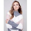 Sweater with Chevron Stripes - Powder Sweater with Chevron Stripes - Powder