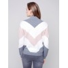 Sweater with Chevron Stripes - Powder Sweater with Chevron Stripes - Powder