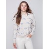 Sweater with Embroidered Hearts - Almond Sweater with Embroidered Hearts - Almond