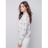 Sweater with Embroidered Hearts - Almond Sweater with Embroidered Hearts - Almond