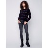 Sweater with Embroidered Hearts - Black Sweater with Embroidered Hearts - Black