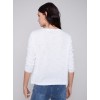 Sweater with Flower Patches - White Sweater with Flower Patches - White