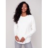 Sweater with Removable Scarf - Ecru Sweater with Removable Scarf - Ecru