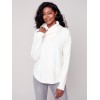 Sweater with Removable Scarf - Ecru Sweater with Removable Scarf - Ecru