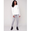 Sweater with Removable Scarf - Ecru Sweater with Removable Scarf - Ecru