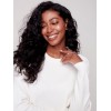 Sweater with Removable Scarf - Ecru Sweater with Removable Scarf - Ecru