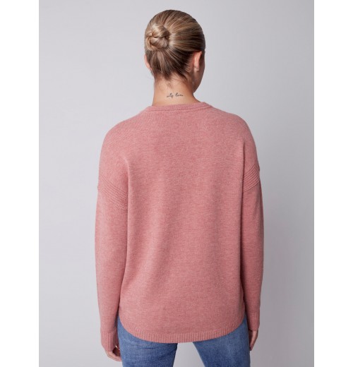 Sweater with Removable Scarf - Cinnamon Sweater with Removable Scarf - Cinnamon
