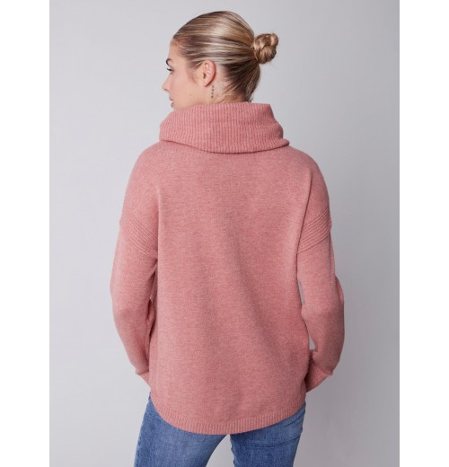 Sweater with Removable Scarf - Cinnamon Sweater with Removable Scarf - Cinnamon