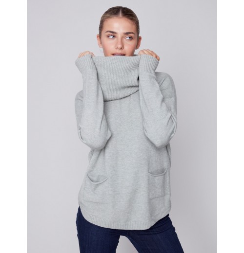 Sweater with Removable Scarf - Spruce Sweater with Removable Scarf - Spruce