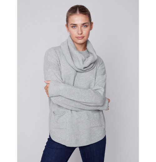 Sweater with Removable Scarf - Spruce Sweater with Removable Scarf - Spruce