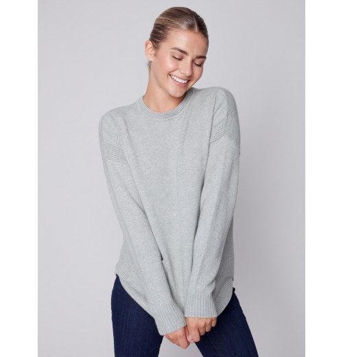 Sweater with Removable Scarf - Spruce Sweater with Removable Scarf - Spruce
