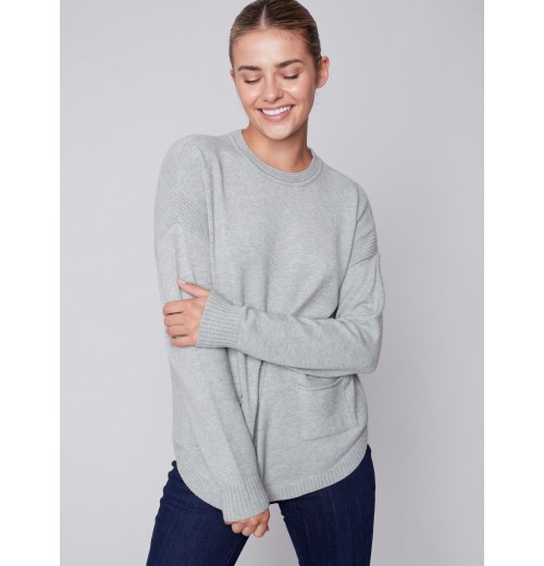 Sweater with Removable Scarf - Spruce Sweater with Removable Scarf - Spruce