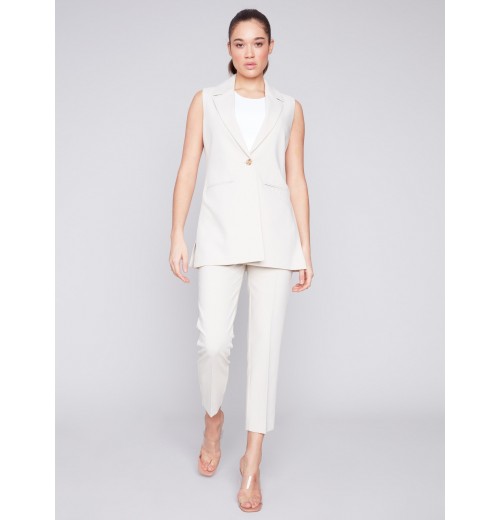 Tailored Blazer Vest - Beige Tailored Blazer Vest - Beige