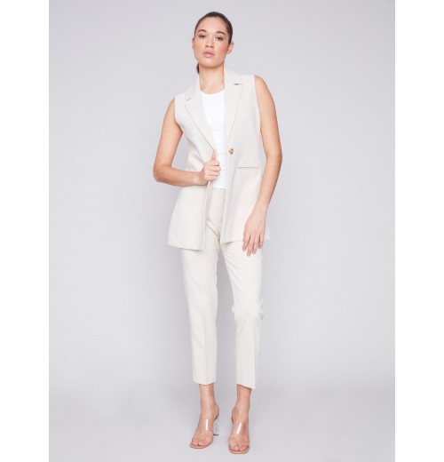 Tailored Blazer Vest - Beige Tailored Blazer Vest - Beige