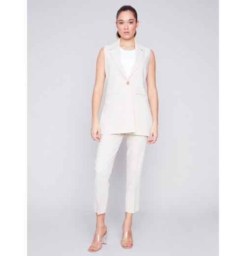Tailored Blazer Vest - Beige Tailored Blazer Vest - Beige