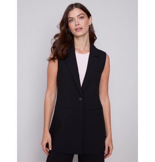 Tailored Blazer Vest - Black Tailored Blazer Vest - Black