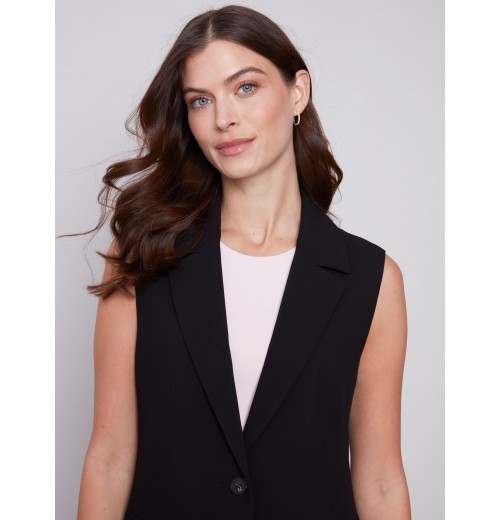 Tailored Blazer Vest - Black Tailored Blazer Vest - Black