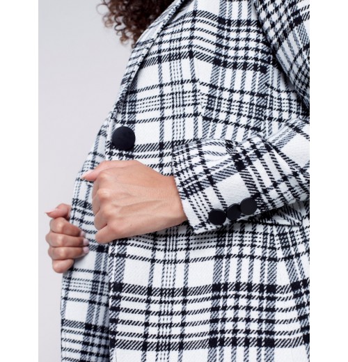 Tailored Plaid Blazer - Black & Cream Tailored Plaid Blazer - Black & Cream