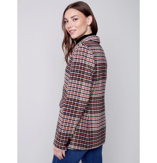 Tailored Plaid Blazer - Truffle Tailored Plaid Blazer - Truffle