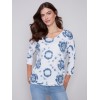 Tie Dye V-Neck Knit Top - Indigo Tie Dye V-Neck Knit Top - Indigo