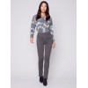 Twill Jeans with Eyelet Hem Detail - Dark Emerald Twill Jeans with Eyelet Hem Detail - Dark Emerald