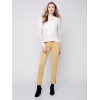 Twill Jeans with Eyelet Hem Detail - Gold Twill Jeans with Eyelet Hem Detail - Gold