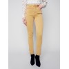 Twill Jeans with Eyelet Hem Detail - Gold Twill Jeans with Eyelet Hem Detail - Gold