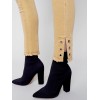 Twill Jeans with Eyelet Hem Detail - Gold Twill Jeans with Eyelet Hem Detail - Gold