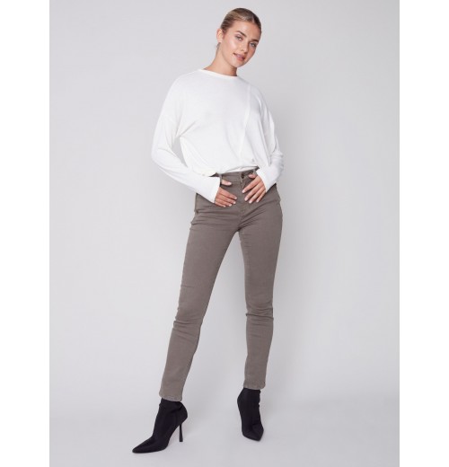 Twill Pants with Zipper Pocket Detail - Spruce Twill Pants with Zipper Pocket Detail - Spruce