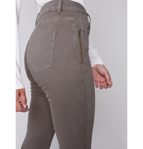 Twill Pants with Zipper Pocket Detail - Spruce Twill Pants with Zipper Pocket Detail - Spruce