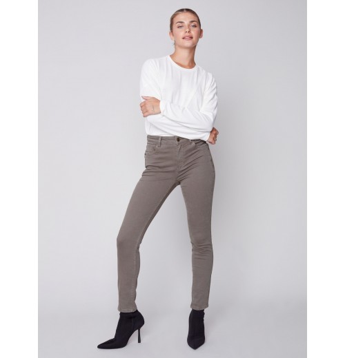 Twill Pants with Zipper Pocket Detail - Spruce Twill Pants with Zipper Pocket Detail - Spruce