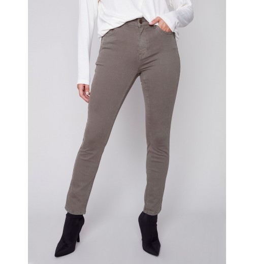 Twill Pants with Zipper Pocket Detail - Spruce Twill Pants with Zipper Pocket Detail - Spruce