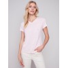 V-Neck Linen T-Shirt - Lotus V-Neck Linen T-Shirt - Lotus