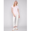 V-Neck Linen T-Shirt - Lotus V-Neck Linen T-Shirt - Lotus