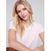 V-Neck Linen T-Shirt - Lotus V-Neck Linen T-Shirt - Lotus