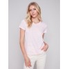 V-Neck Linen T-Shirt - Lotus V-Neck Linen T-Shirt - Lotus