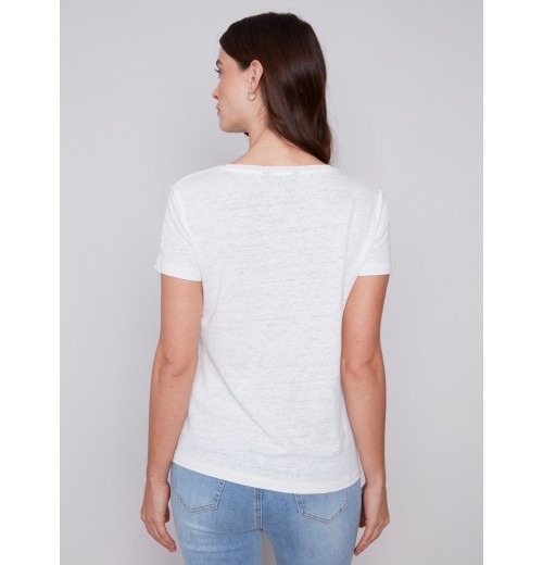 V-Neck Linen T-Shirt - Natural V-Neck Linen T-Shirt - Natural