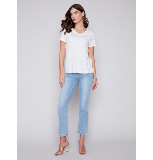V-Neck Linen T-Shirt - Natural V-Neck Linen T-Shirt - Natural