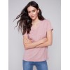 V-Neck Linen T-Shirt - Dusty Rose V-Neck Linen T-Shirt - Dusty Rose