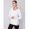 V-Neck Sweater with Grommet Detail - Cream V-Neck Sweater with Grommet Detail - Cream