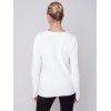 V-Neck Sweater with Grommet Detail - Cream V-Neck Sweater with Grommet Detail - Cream