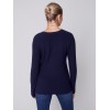V-Neck Sweater with Grommet Detail - Navy V-Neck Sweater with Grommet Detail - Navy