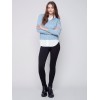 V-Neck Sweater with Shirt Collar - Snowflake V-Neck Sweater with Shirt Collar - Snowflake