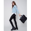 V-Neck Sweater with Shirt Collar - Snowflake V-Neck Sweater with Shirt Collar - Snowflake