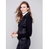Vintage Faux Leather and Rib Knit Perfecto Jacket - Black Vintage Faux Leather and Rib Knit Perfecto Jacket - Black